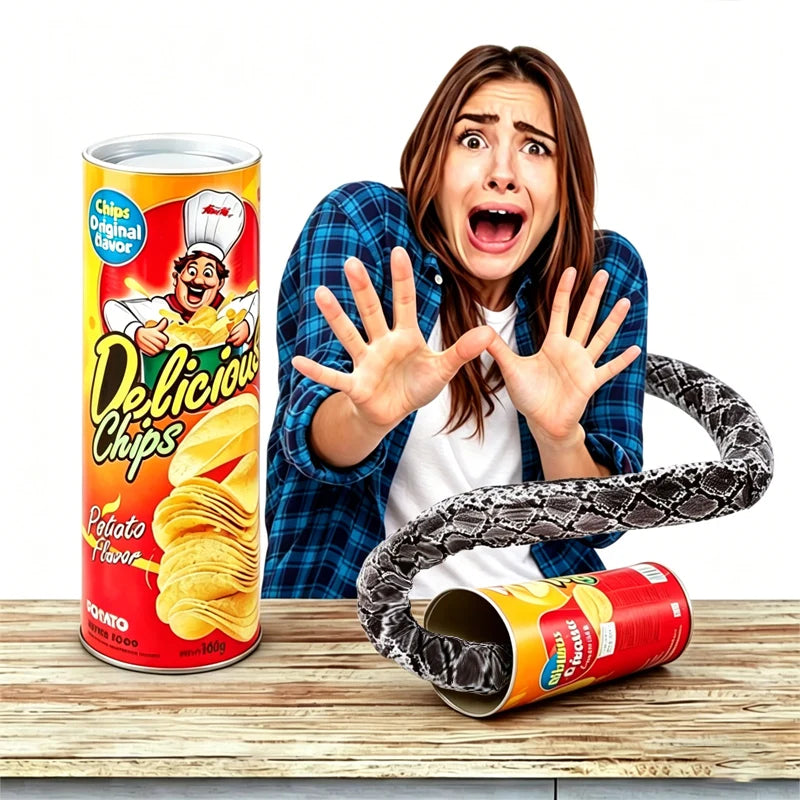 Jouet farceur à ressort, boîte de chips surprise pour Halloween