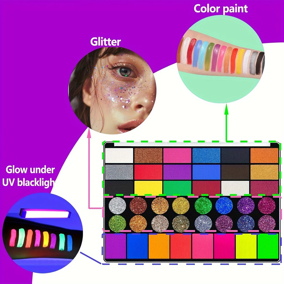 Palette Halloween — 42 couleurs, 10 pinceaux et 24 pochoirs