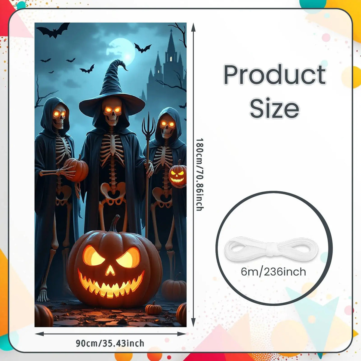 Bannière de porte Halloween — Sorciers effrayants