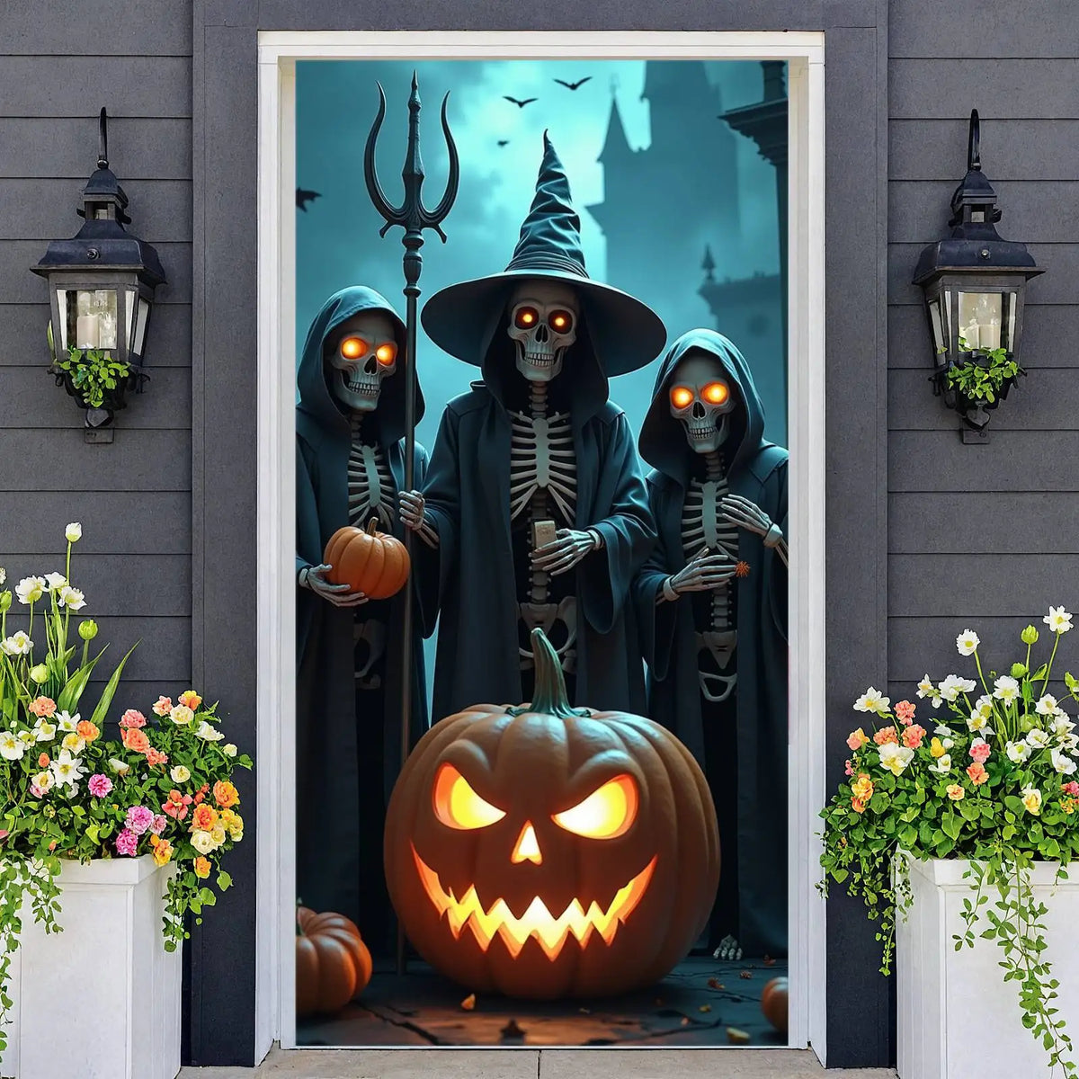 Bannière de porte Halloween — Sorciers effrayants