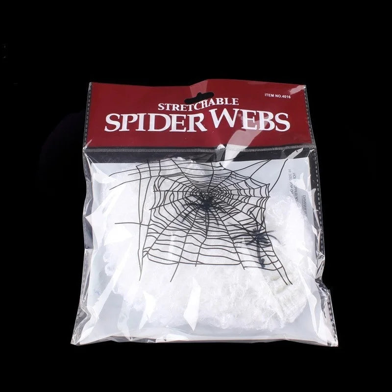 Toile d’araignée artificielle extensible avec araignées