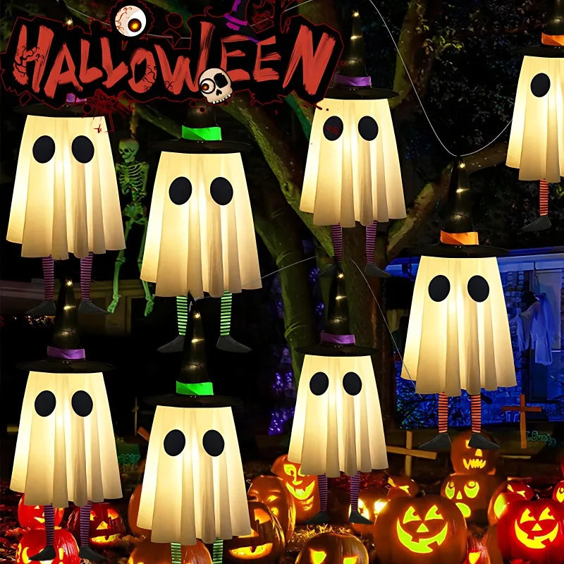 Fantômes lumineux à suspendre pour Halloween