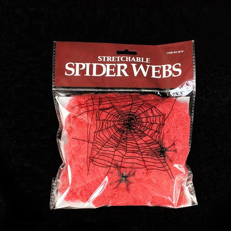 Toile d’araignée artificielle extensible avec araignées
