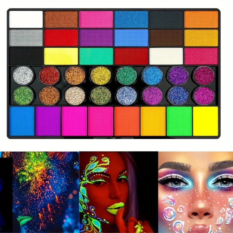 Palette Halloween — 42 couleurs, 10 pinceaux et 24 pochoirs