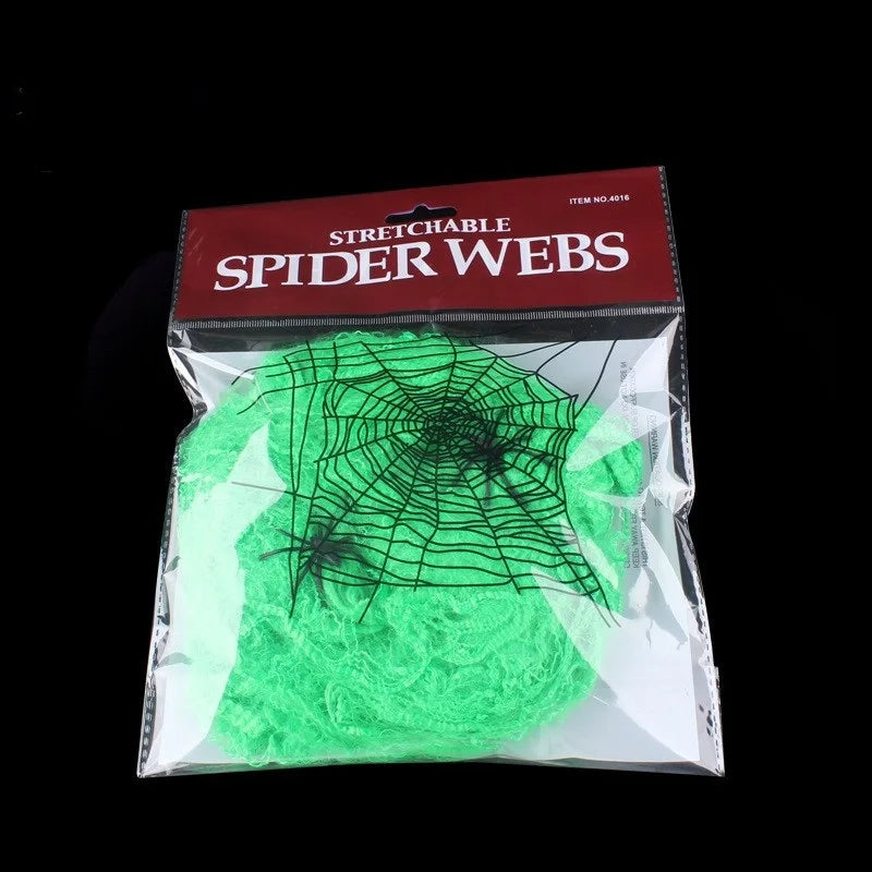 Toile d’araignée artificielle extensible avec araignées