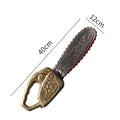 Accessoires factices sanglants d’Halloween, hache, tronçonneuse et couteaux