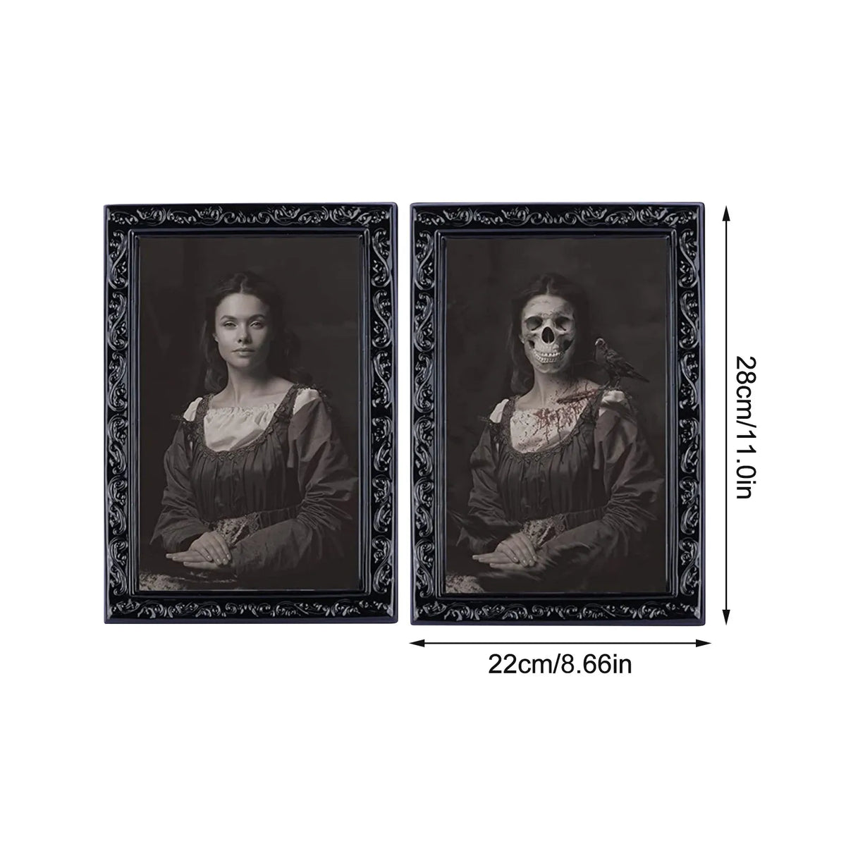 Portrait Hanté — Visage changeant, 28 × 22 cm