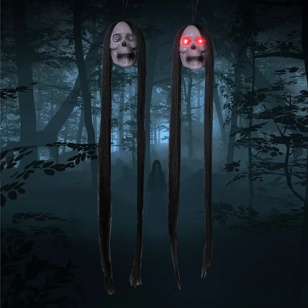 Fantôme aux cheveux longs — Décoration à suspendre, 50 cm
