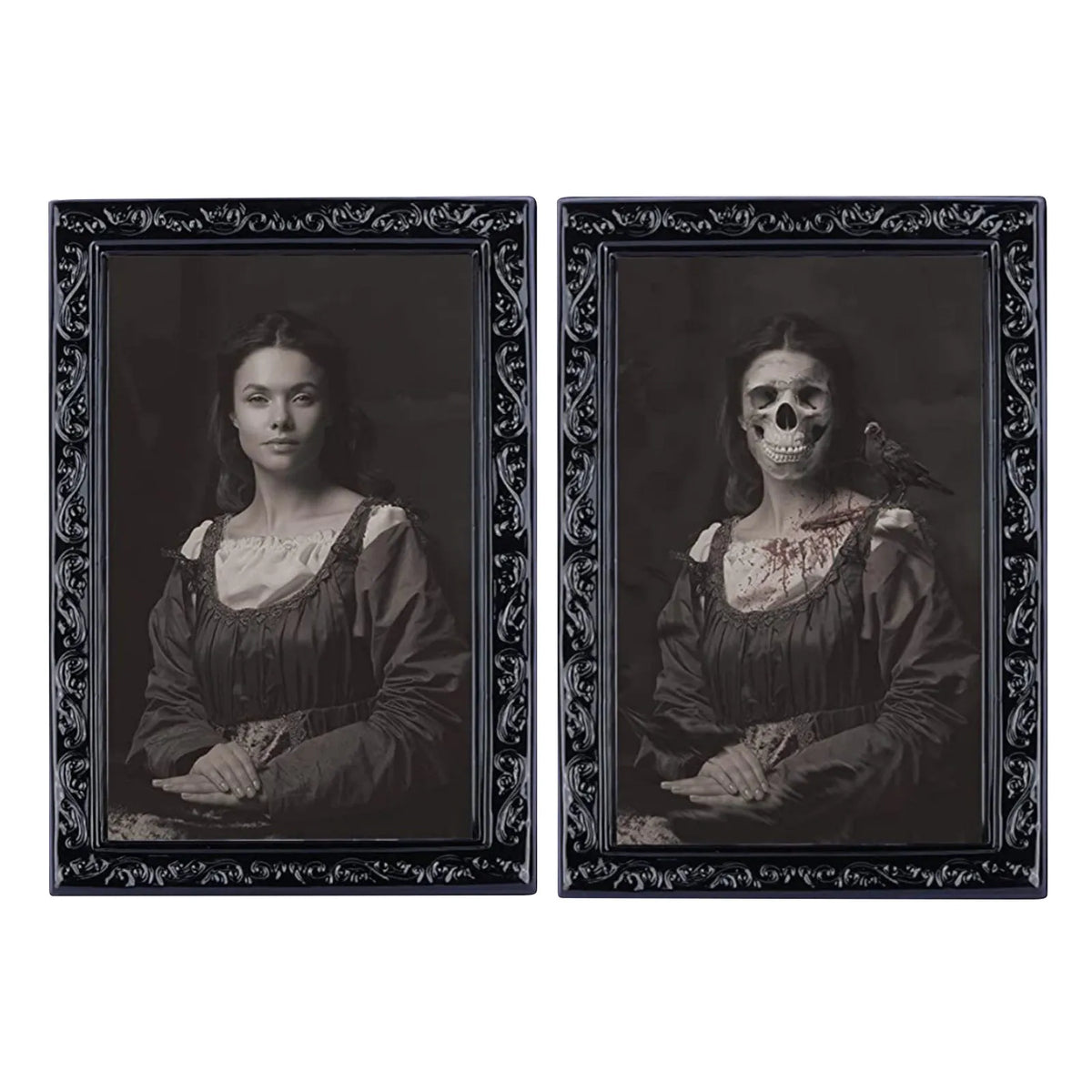 Portrait Hanté — Visage changeant, 28 × 22 cm