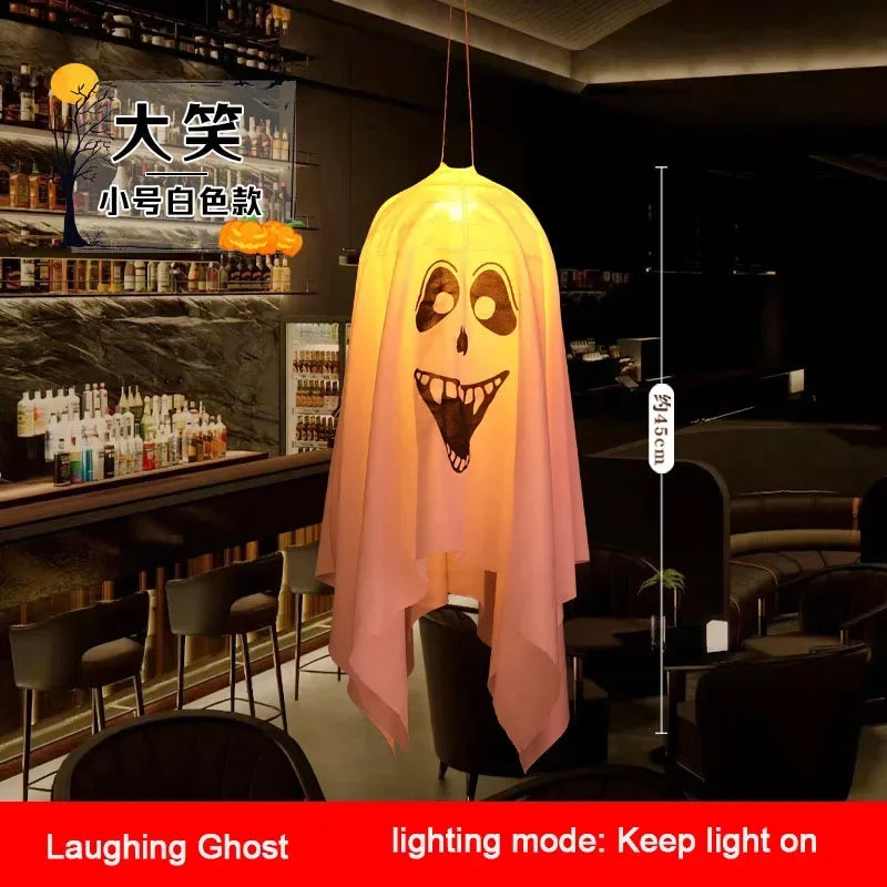Lanterne fantôme LED à suspendre, décoration d’Halloween en forme de citrouille
