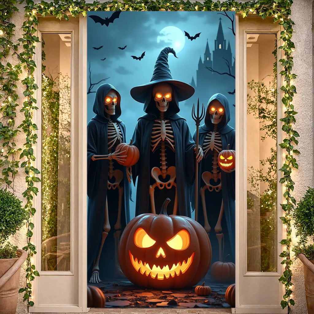Bannière de porte Halloween — Sorciers effrayants