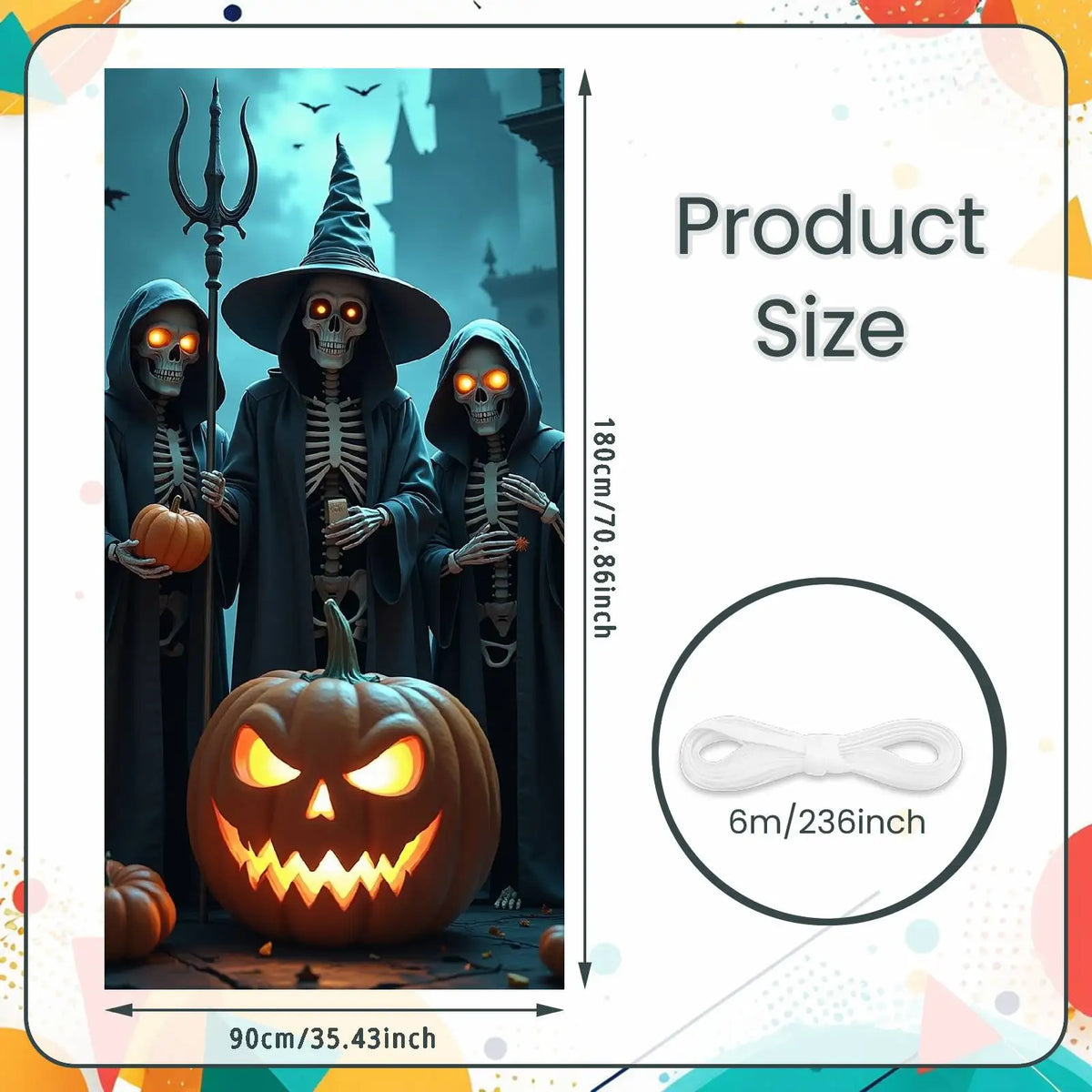 Bannière de porte Halloween — Sorciers effrayants