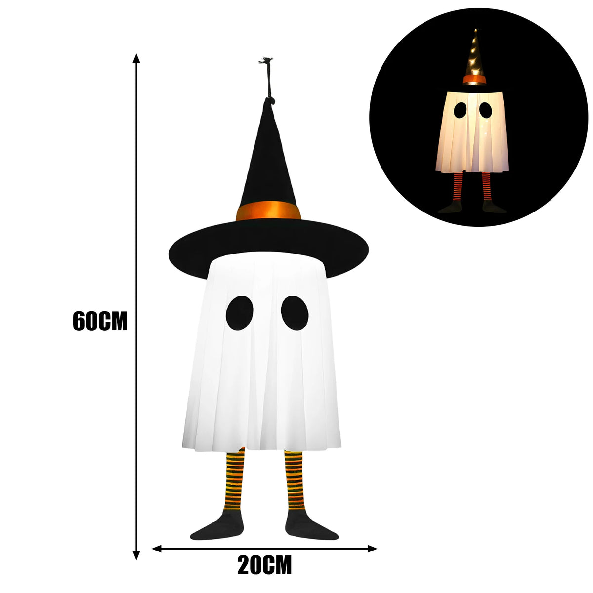 Fantômes lumineux à suspendre pour Halloween