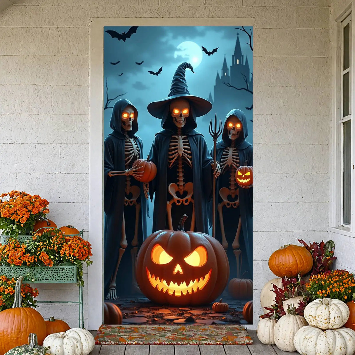 Bannière de porte Halloween — Sorciers effrayants