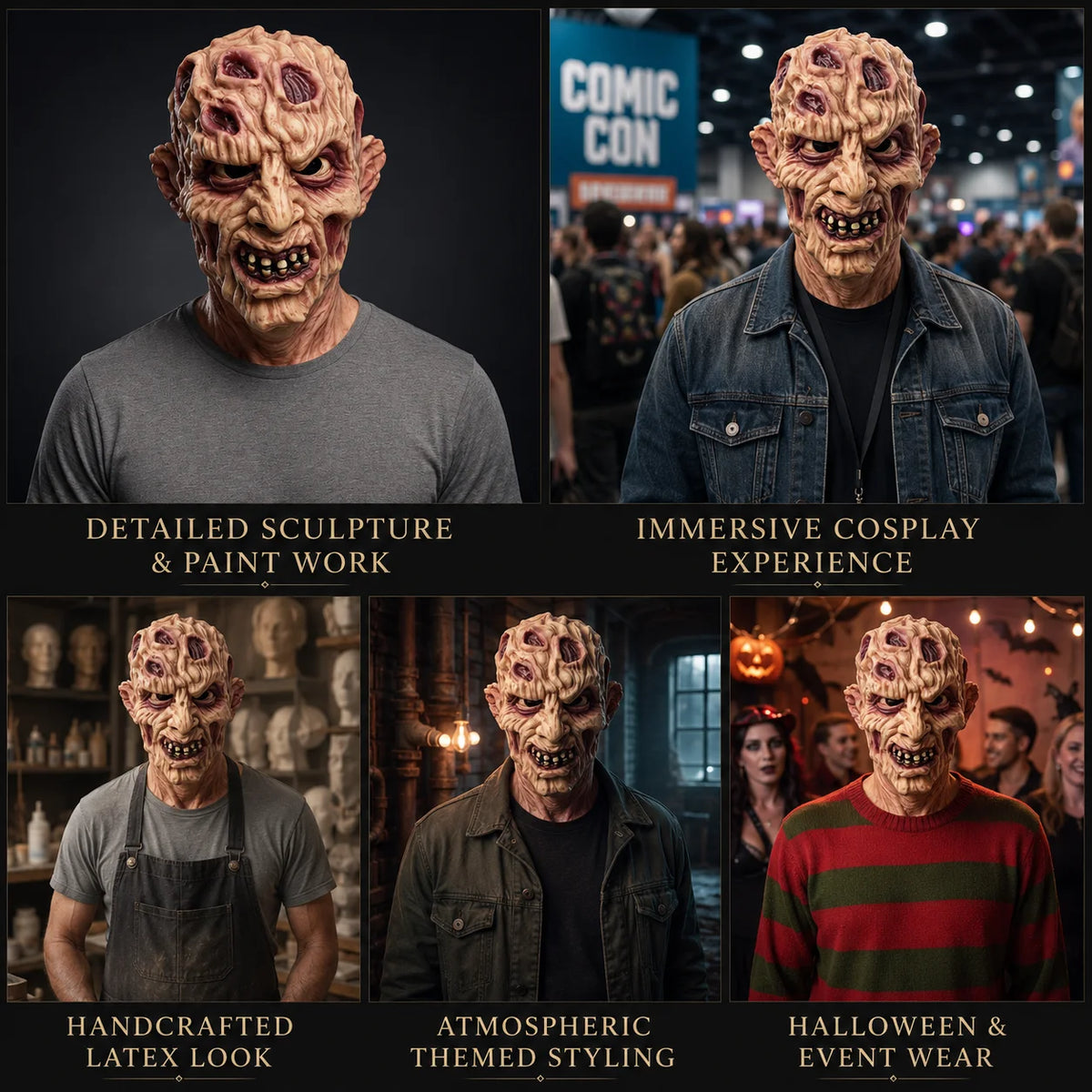 Masque Cauchemar Brûlé — Latex intégral