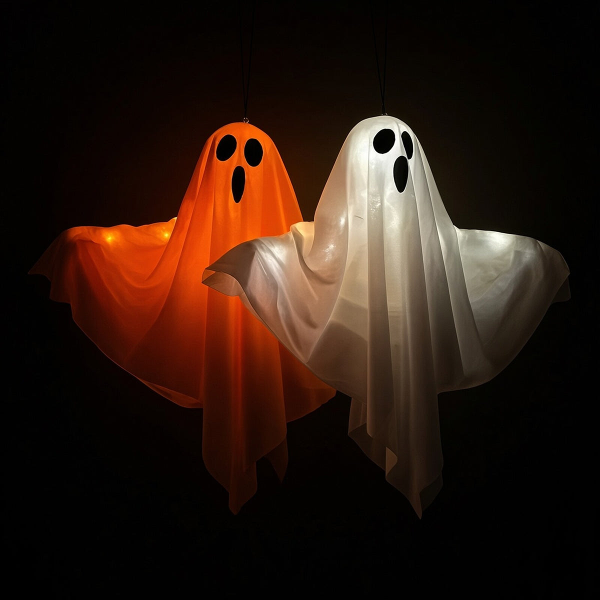 Lanterne fantôme LED à suspendre, décoration d’Halloween en forme de citrouille