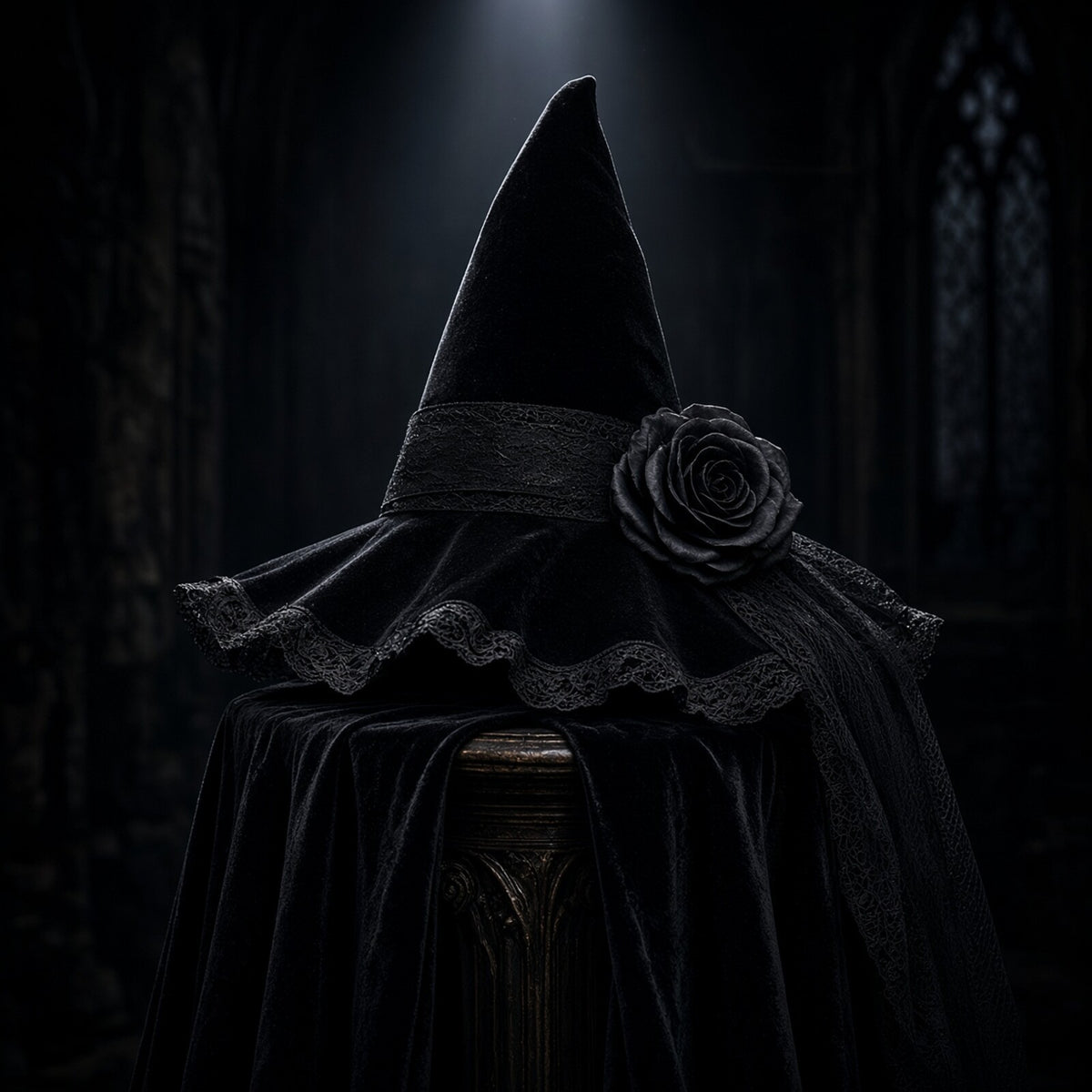 Chapeau de sorcière baroque pour Halloween
